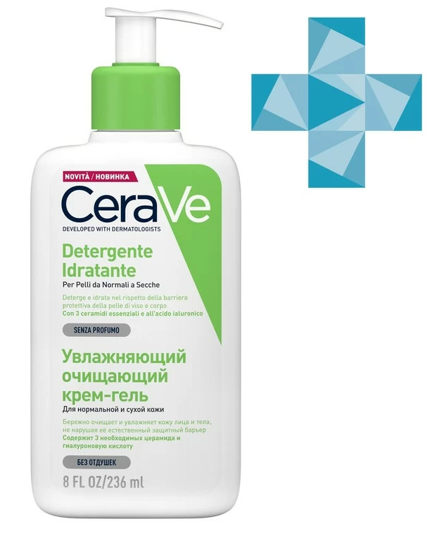 Купить CeraVe крем-гель для лица и тела 236мл очищающий д/норм и сух кожи