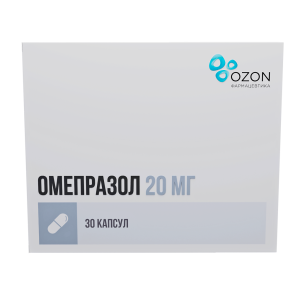 Купить  Омепразол 20 мг 30 шт капсулы кишечнорастворимые
