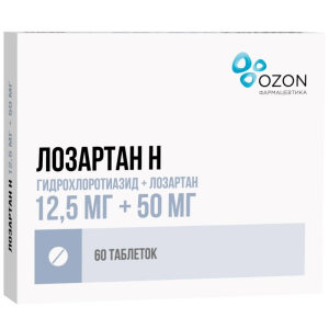 Купить  Лозартан Н таб ппо 12,5мг+50мг №60