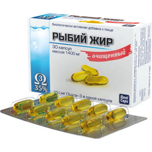 Купить  Рыбий жир Очищенный РеалКапс капс 1400мг №30