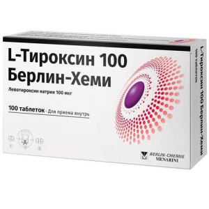 Купить  Л-Тироксин Берлин-Хеми 100 мкг 100 шт таблетки