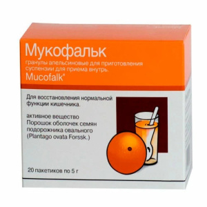 Купить  Мукофальк гранулы для приготовления суспензии для приёма внутрь пакеты 5г №20 апельсин
