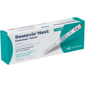 Семавик Некст 0,5 мг/доза 3 мл 1 шт раствор для подкожного введения шприц-ручка + 4 шт иглы Купить Семавик Некст 0,5 мг/доза 3 мл 1 шт раствор для подкожного введения шприц-ручка + 4 шт иглы