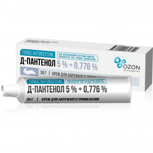 Купить Пантенол Д Плюс Антисептик крем для наружного применения 5%+0,776% 30г