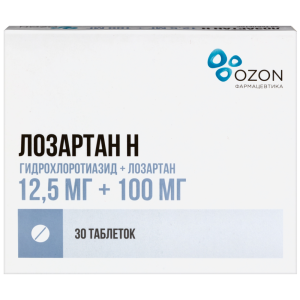 Купить  Лозартан Н таб ппо 12,5мг+100мг №30