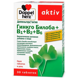 Купить  Доппельгерц Актив Гинкго Билоба + В1 + В2 + В6 30 шт таблетки
