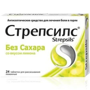 Купить  Стрепсилс таблетки для рассасывания без сахара №24 лимон