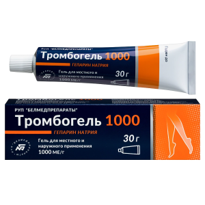 Купить  Тромбогель 1000 МЕ/г 30 г гель для местного и наружного применения туба