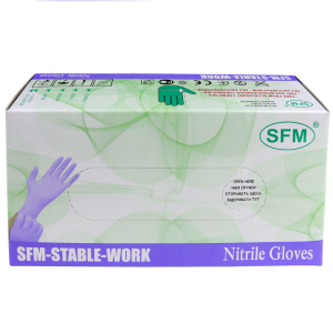 Купить  SFM перчатки нитриловые 100 шт (50 пар) смотровые нестерильные неопудренные фиолетово-голубые р. M