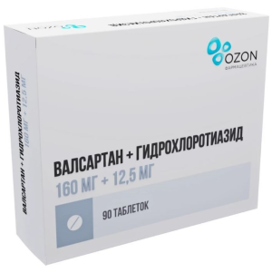Валсартан+Гидрохлоротиазид таб ппо 160мг+12,5мг №90 Купить Валсартан+Гидрохлоротиазид таб ппо 160мг+12,5мг №90
