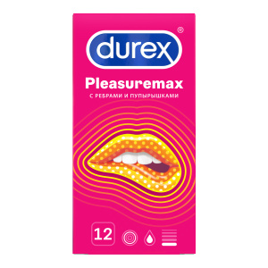 Купить  Durex Pleasuremax презервативы с ребрами и пупырышками 12 шт.