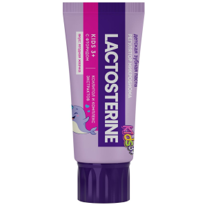 LACTOSTERINE Kids 65 г зубная паста с фторидом ягодная жвачка 3+ Купить LACTOSTERINE Kids 65 г зубная паста с фторидом ягодная жвачка 3+