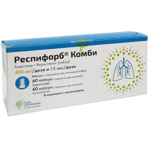 Купить  Респифорб Комби набор капс 400мкг/доза+12мкг/доза №60+№60+устр-во д/ингаляций