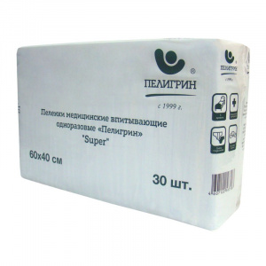 Купить  Пеленки впитывающие однораз Пелигрин Супер 60смX40см №30 н/стер