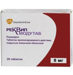 Купить  Реквип Модутаб таб ппо пролонг 8мг №28