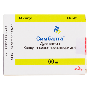 Купить  Симбалта 60 мг 14 шт капсулы кишечнорастворимые