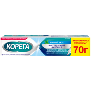 Корега Экстра Сильный крем д/фикс з/протезов 70г мятный вкус