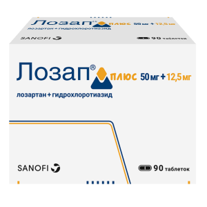 Купить  Лозап Плюс таблетки ппо 12.5 мг+50 мг №90