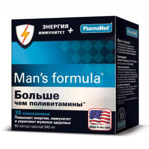Man's formula Больше чем поливитамины Энергия и иммунитет 60 шт капсулы