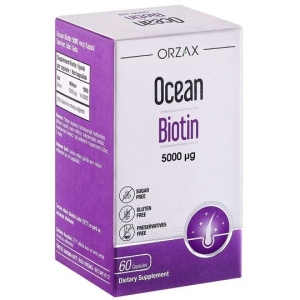 Orzax Ocean Biotin 500 мг 60 шт капсулы Купить Orzax Ocean Biotin 500 мг 60 шт капсулы