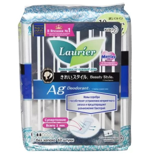 Купить  Laurier / Лориэ Beauty Style Прокладки на каждый день с ионами серебра б/запаха, 62 шт