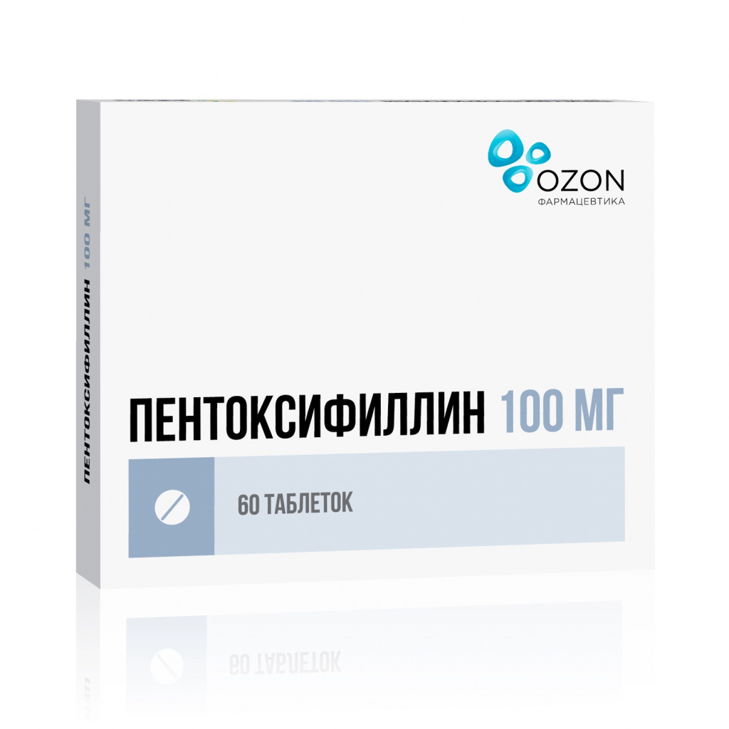 Купить Пентоксифиллин таблетки по кишечнораств   100мг №60 (Озон)