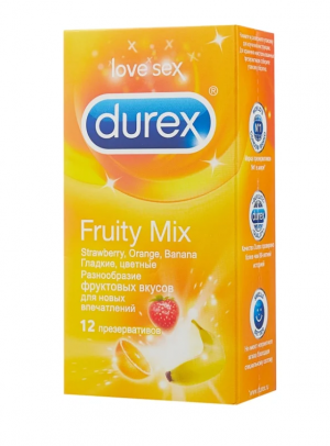 Купить  Durex Fruity Mix презервативы с фруктовым вкусом 12 шт.