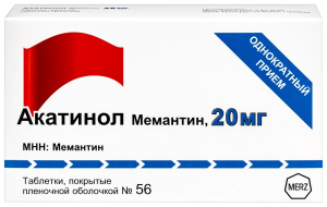 Купить  Акатинол Мемантин 20 мг 56 шт таблетки покрытые пленочной оболочкой