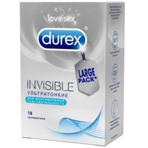 Купить  Durex Invisible презервативы ультра тонкие 18 шт. 