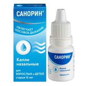 Купить  Санорин 0,1% 10 мл капли назальные с морской водой