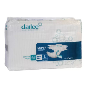 Купить  Dailee super подгузники для взрослых с тяжелой степенью недержания р.L №30
