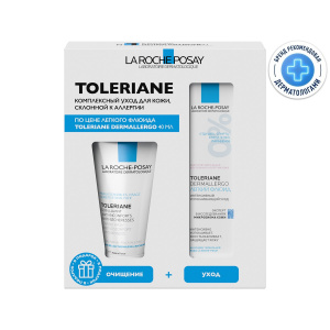Купить  La Roche-Posay Toleriane Dermallergo набор 40 мл флюид + 50 мл гель очищающий + 3 мл уход для контура глаз