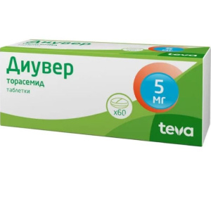 Купить  Диувер 5 мг 60 шт таблетки