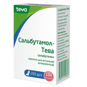 Купить  Сальбутамол-Тева аэроз д/инг доз 100мкг/доз 200ДОЗ 12мл