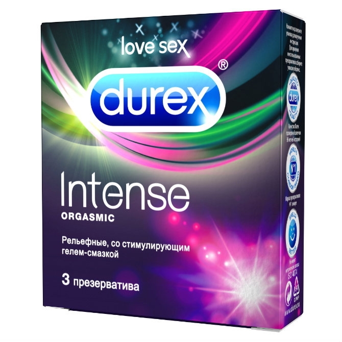 Купить Durex Intense Orgasmic презервативы рельефные 3 шт.