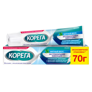 Купить  Корега Экстра Сильный крем для фиксации зубных протезов 70мл мятный вкус