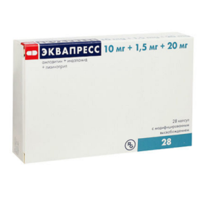 Купить  Эквапресс капс с модиф высвоб 10мг+1,5мг+20мг №28