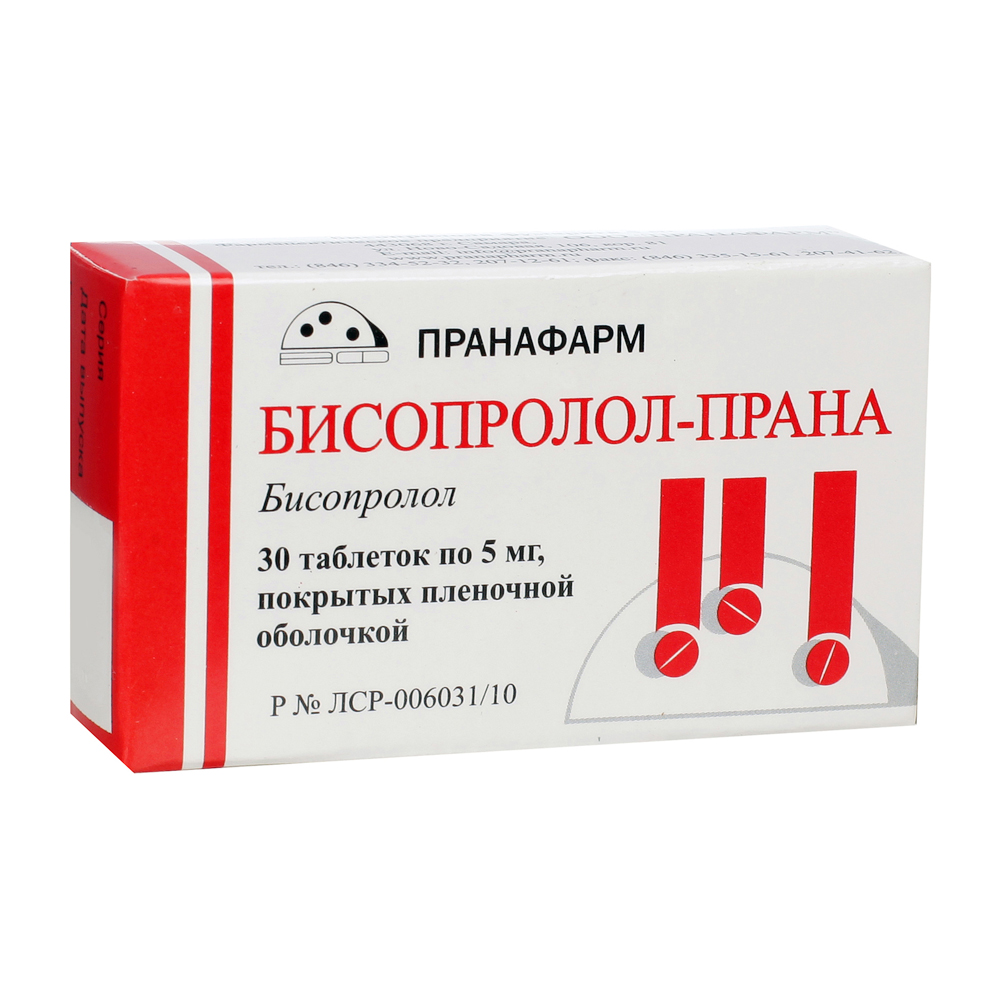 Бисопролол-Прана таблетки ппо 5мг №30 купить по цене 85 ₽ в интернет аптеке  в Москве — Aptstore