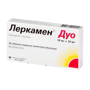 Купить  Леркамен Дуо 10 мг + 10 мг 28 шт таблетки покрытые пленочной оболочкой