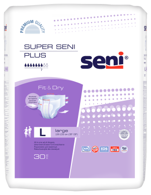 Купить  Seni Super Plus размер L (100-150 см) 30 шт подгузники для взрослых