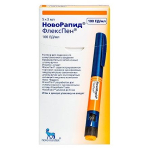 Купить  НовоРапид ФлексПен р-р д/в/в и п/к введ 100ЕД/мл шпр-ручк 3мл №5