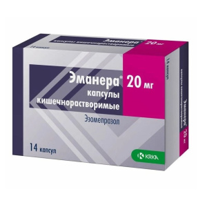 Купить  Эманера 20 мг 14 шт капсулы кишечнорастворимые