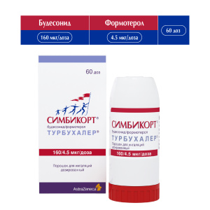 Купить  Симбикорт Турбухалер пор д/инг доз 160мкг+4,5мкг 60ДОЗ