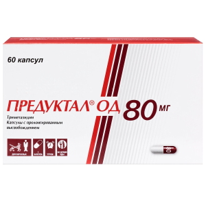 Предуктал ОД 80 мг 60 шт капсулы с пролонгированным высвобождением Купить Предуктал ОД 80 мг 60 шт капсулы с пролонгированным высвобождением