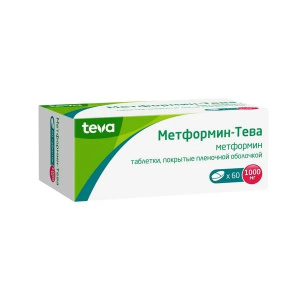 Купить  Метформин-Тева таб ппо 1000мг №60