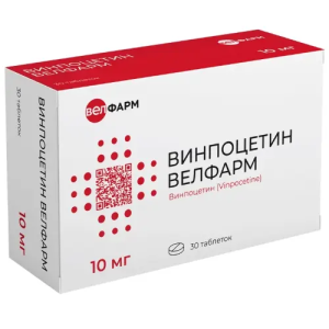 Купить  Винпоцетин Велфарм 10 мг 30 шт таблетки