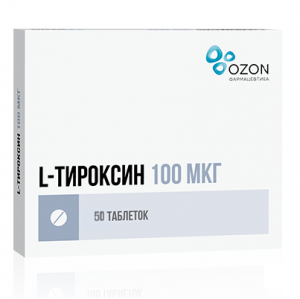 Купить Л-Тироксин таблетки 100мкг №50