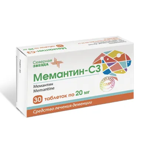 Мемантин-СЗ 20 мг 30 шт таблетки покрытые пленочной оболочкой 