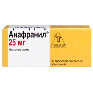 Купить  Анафранил 25 мг 30 шт таблетки покрытые оболочкой