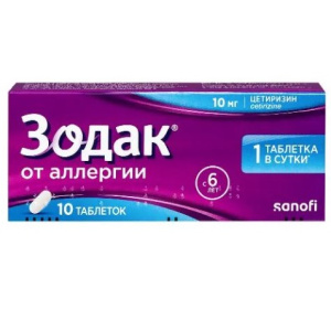 Купить  Зодак 10 мг 10 шт таблетки покрытые пленочной оболочкой